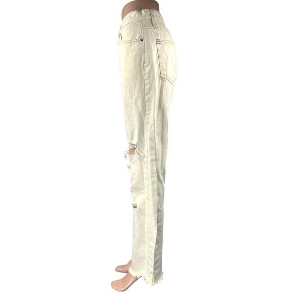 Urban Outfitters BDG White Distressed High Waist Flared Cowboy Denim Jeans Sz 28 - Picture 3 of 6
